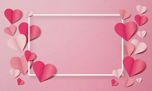 Srdce Papíru Růžovém Pozadí — Stock fotografie