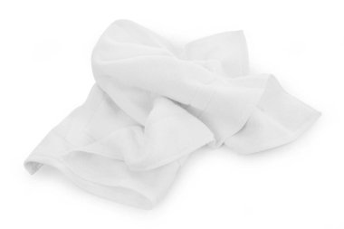 Beyaz arkaplanda beyaz havlu