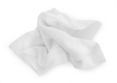 Beyaz arkaplanda beyaz havlu