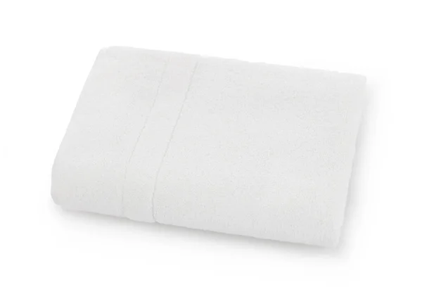 Opgevouwen Witte Katoenen Handdoek Witte Achtergrond — Stockfoto