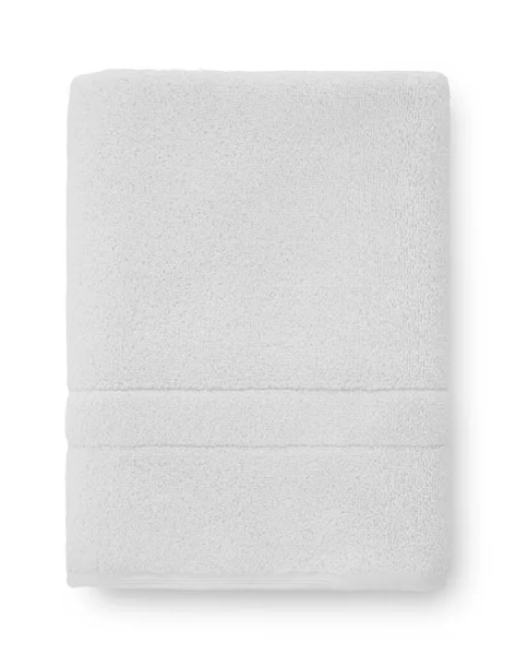 Opgevouwen Witte Katoenen Handdoek Witte Achtergrond — Stockfoto