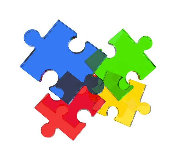 Pièces Puzzle Multicolores — Photo