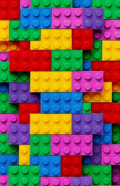 Plastic toy blocks background clipart