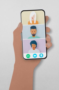 Cep telefonunda görüntülü arama ekranı