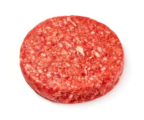 Beyaz Zemin Üzerinde Ham Hamburger — Stok fotoğraf