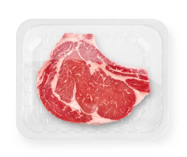 Vacuum Packed Beef White Background — Photo