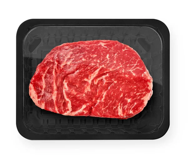 Vacuum Packed Beef White Background — Stok fotoğraf
