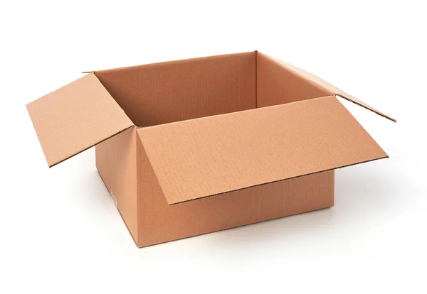 Картонна Коробка Відкрита Білому Тлі — стокове фото