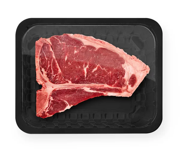 Vacuum Packed Beef White Background — Stok fotoğraf