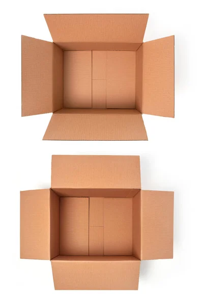 Cardboard Boxes Open White Background — ストック写真