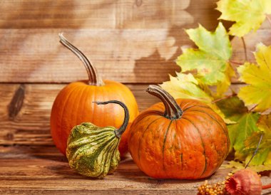 kabaklar ahşap arkaplanda