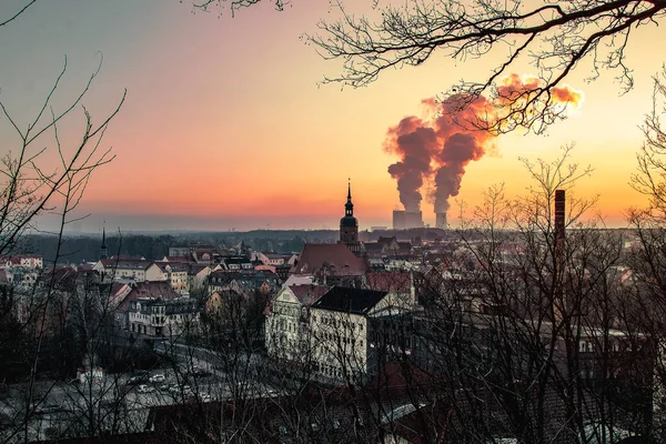 Spremberg Skyline bei Sonnenuntergang 