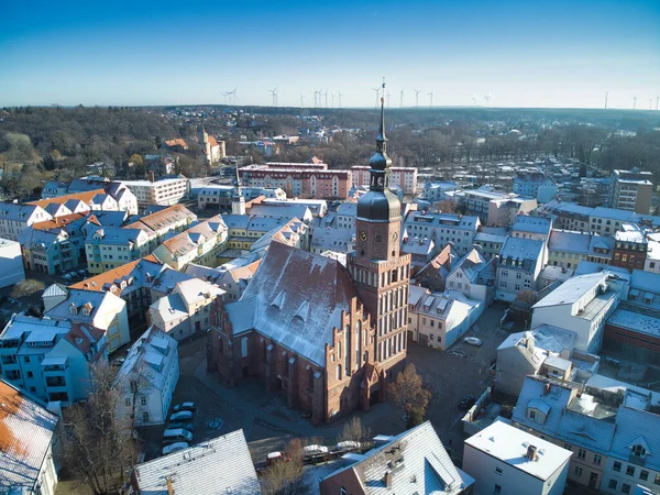 Dağınık Kreuzkirche Schnee von Oben Blauer Himmel