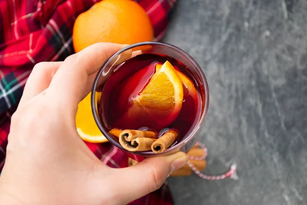 Warm Spicy Mulled Wine — Stock Photo, Image