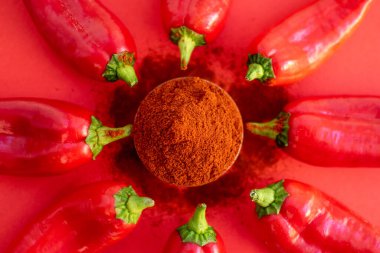 Kırmızı biberli ve kırmızı biberli