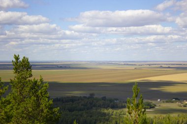 Endless steppes of northern Kazakhstan, front and back background blurred