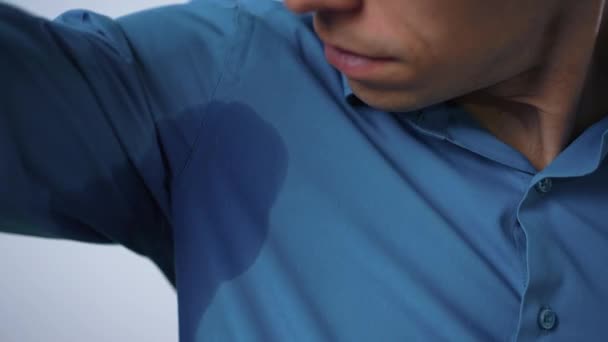 Sweat stain on a shirt — Stock videók