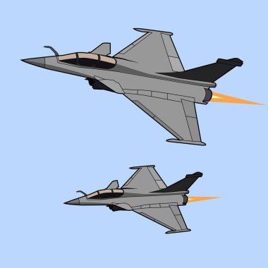 rafael jet fighter flying formation vector design