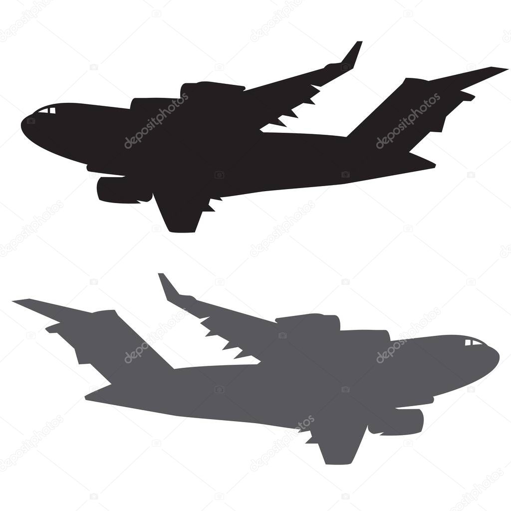 globemaster military cargo plane silhouette vector design