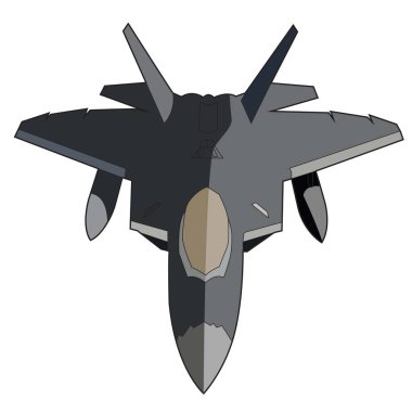 f22 raptor jet fighter front view vector design clipart