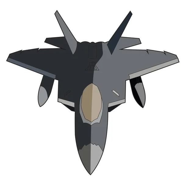 F22 Raptor Jet Fighter Front View Vector Design — 스톡 벡터