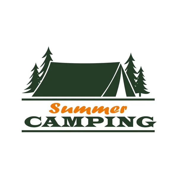 Summer Camping Logo Vector Design — стоковый вектор