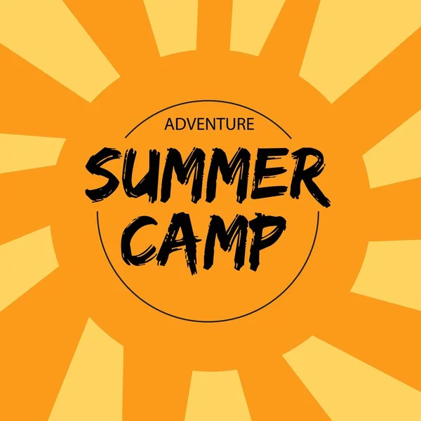 Summer Camp Logo Sunrise Background — Vector de stock