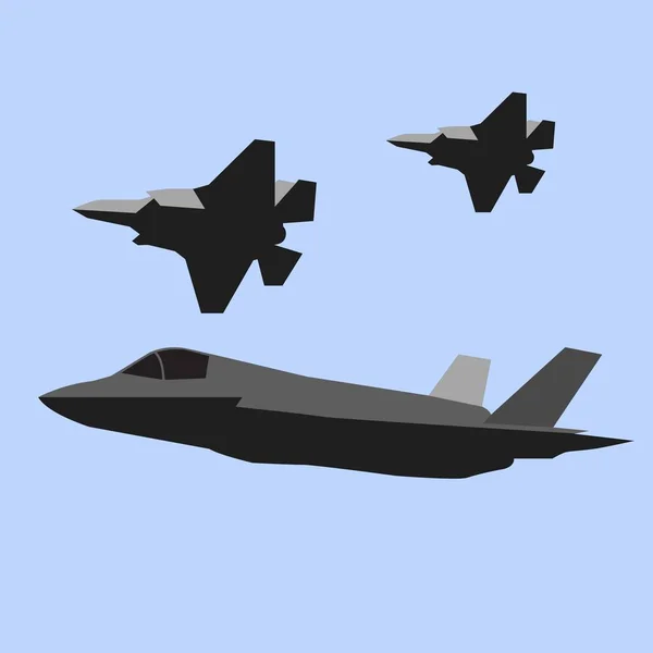 Реактивный Истребитель F35 Векторным Управлением — стоковый вектор