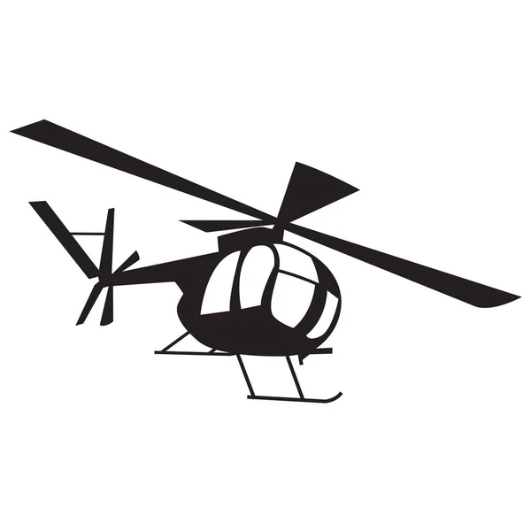 Дизайн Вектора Силуэта Легкого Наблюдательного Вертолёта Oh6 — стоковый вектор
