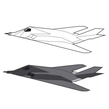 f117 nighthawk gizli hava uçağı vektör tasarımı