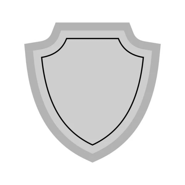 Silbernes Schild Symbol Flaches Vektordesign — Stockvektor