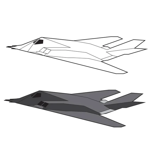 F117 Nighthawk Stealth Design Vetor Avião — Vetor de Stock