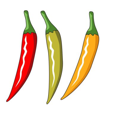 chili pepper illustratin set vektör tasarımı