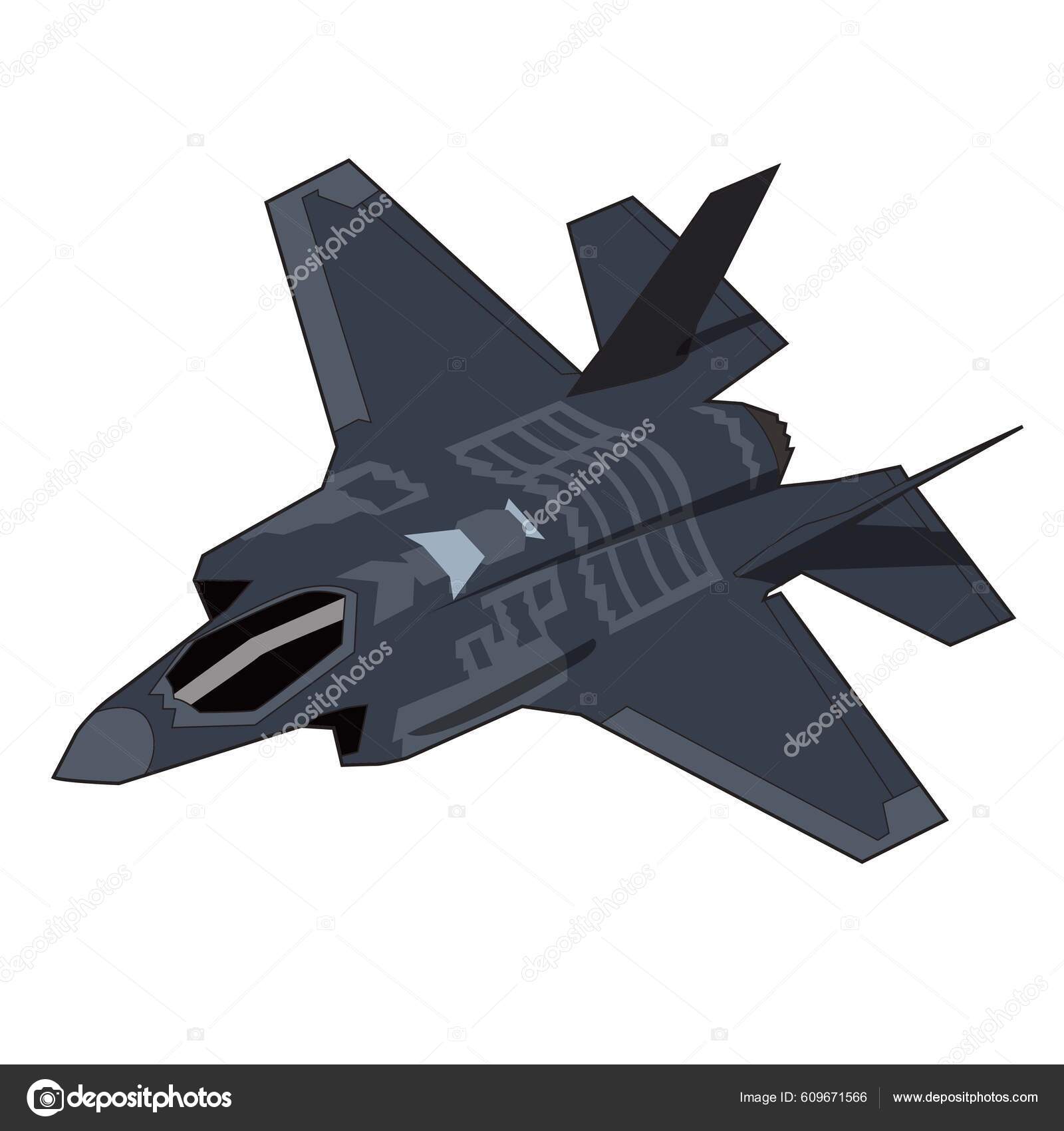 F35ステルスジェット戦闘機イラストベクトルデザイン ストック