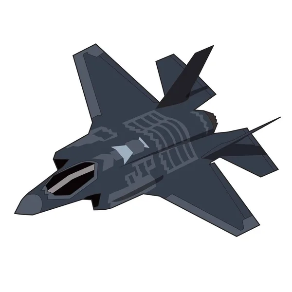 F35 Stealth Jet Fighter Illustration Vector Design — Stock Vector