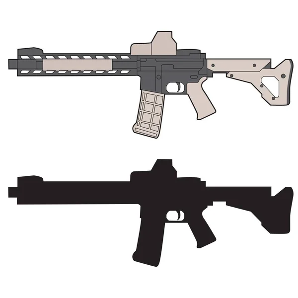 Modern Combat Fire Arms Vector Design — Stock Vector