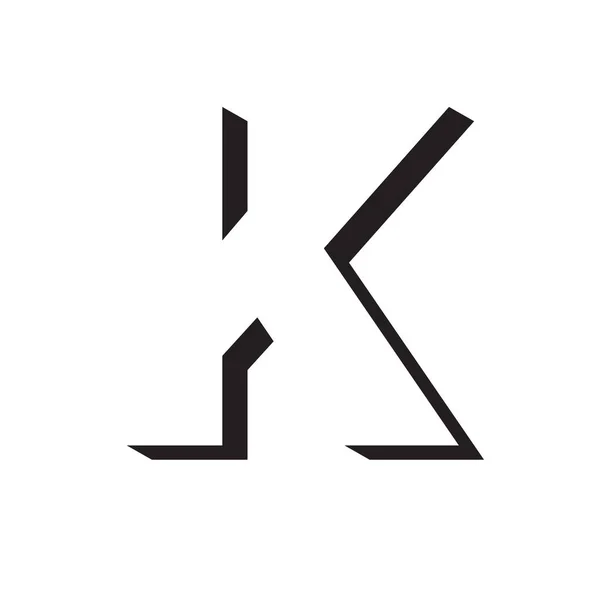 字母K阴影标识矢量设计 — 图库矢量图片