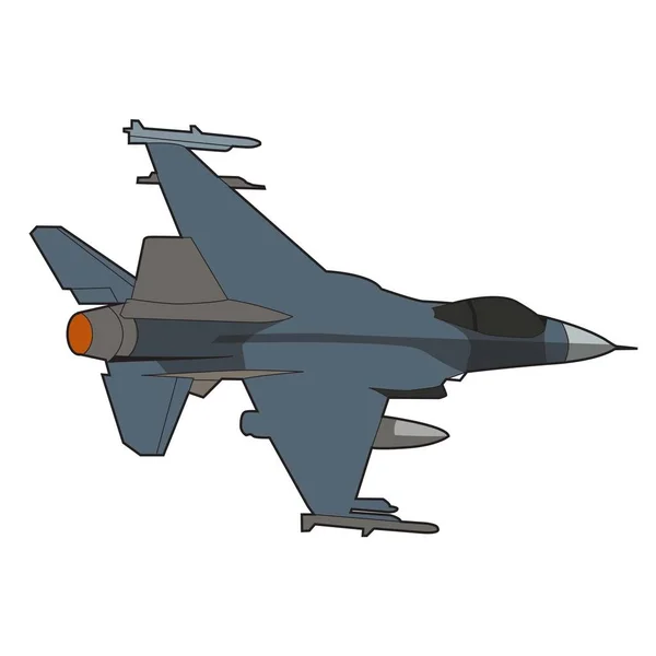 F16 Сучасний Бойовий Реактивний Винищувач Ілюстрація Векторний Дизайн — стоковий вектор