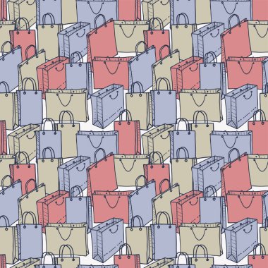 Çeşitli alışveriş torbalarının kusursuz deseni