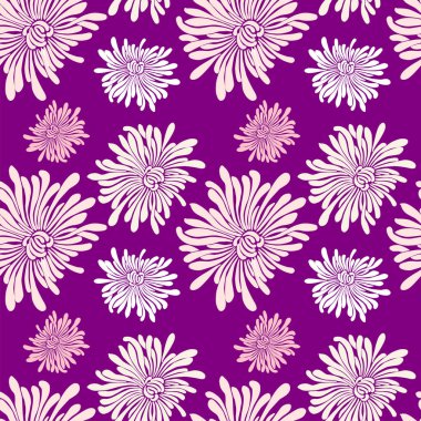 Siluetlerin kusursuz deseni dekoratif kasımpatılar. 