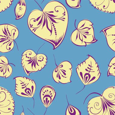 Dekoratif sarı yaprakların kusursuz deseni