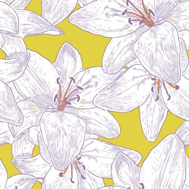 Kusursuz beyaz bahçe zambakları deseni