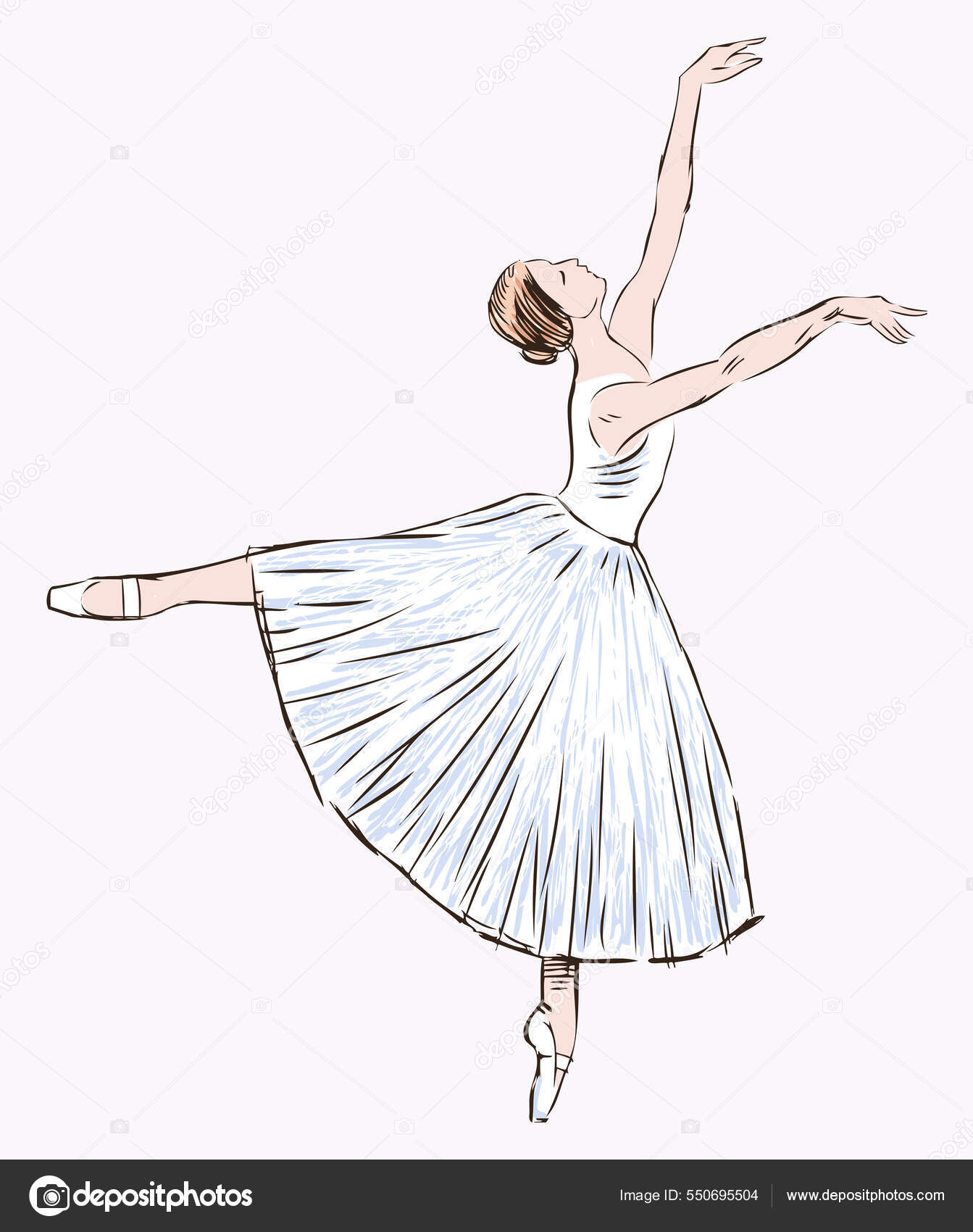 발레리나 스톡 벡터 - ©mubaister@gmail.com 550695504, image size:1343x1700