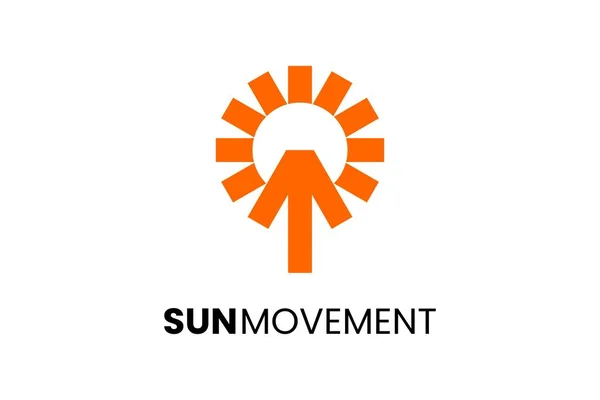 Sun Flower Med Arrow Logotyp Design — Stock vektor