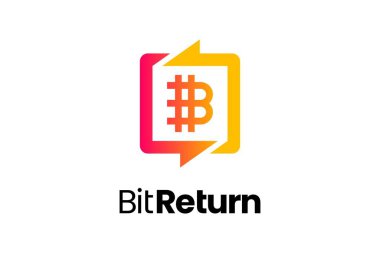 Letter B for Bitcoin Icon Symbol For Payment Sign Bitreturn Modern Logo Design clipart
