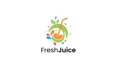 Taze Meyve Suyu Logosu Tasarım Şablonu