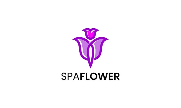 Blomstersymbol För Spa Salong Eller Hotel Logo Design — Stock vektor