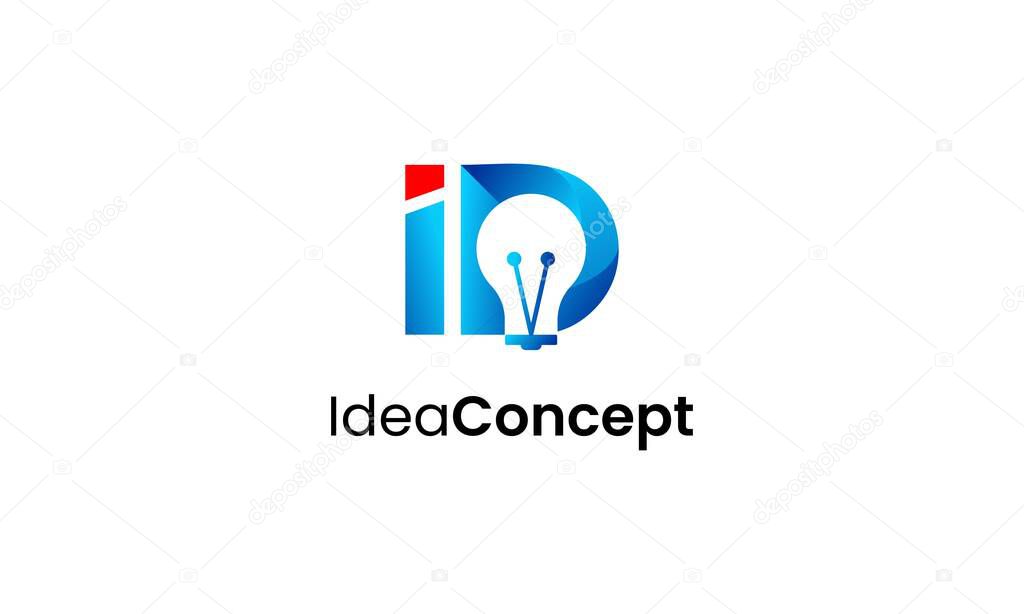 Light Bulb Symbol for Idea Tech Media Logo Design