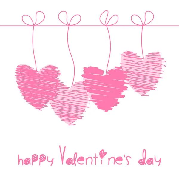 Фон Розовыми Сердцами Свадьба День Святого Валентина Векторная Графика — стоковый вектор