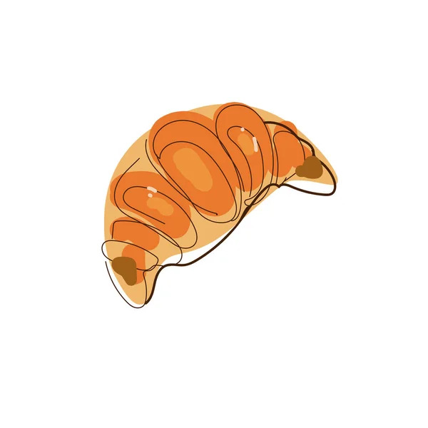 Croissant Aislado Sobre Fondo Blanco Vista Superior Del Producto Panadería — Vector de stock